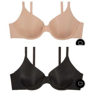 Lot of 3 Victoria Secret Demi Tshirt Bras, 34B (2 nude, 1 black)